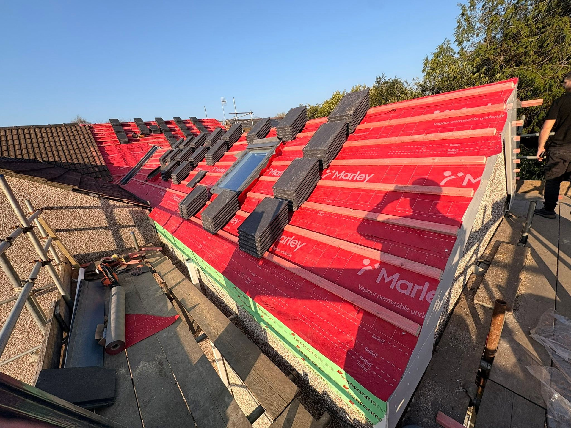 A complex construction project in action with a highly satisfied customer